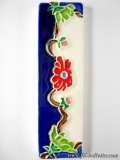 Numero civico ceramica con fiore nfp14