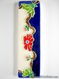 Numero civico ceramica con fiore nf15