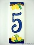 Numero civico ceramica con limoni nl5